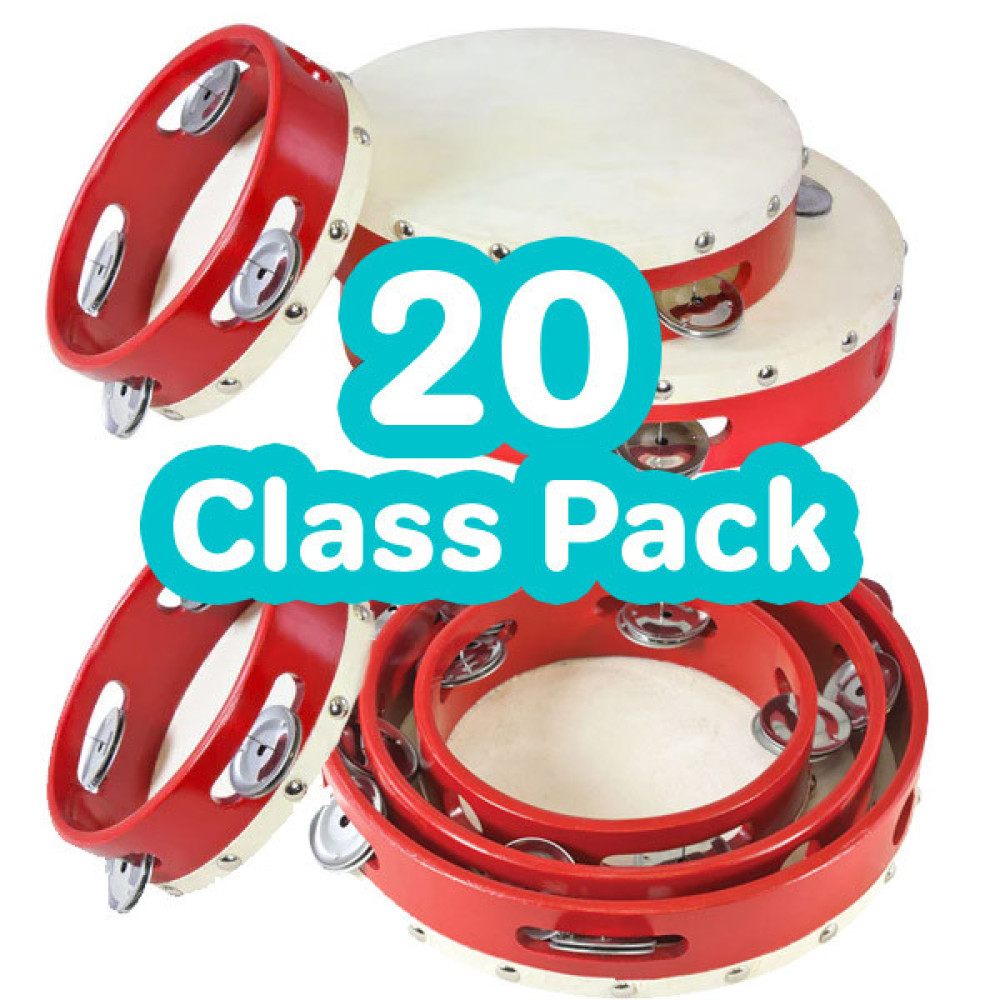 Percussion Plus tambourine - red - 20 Class Pack - Set